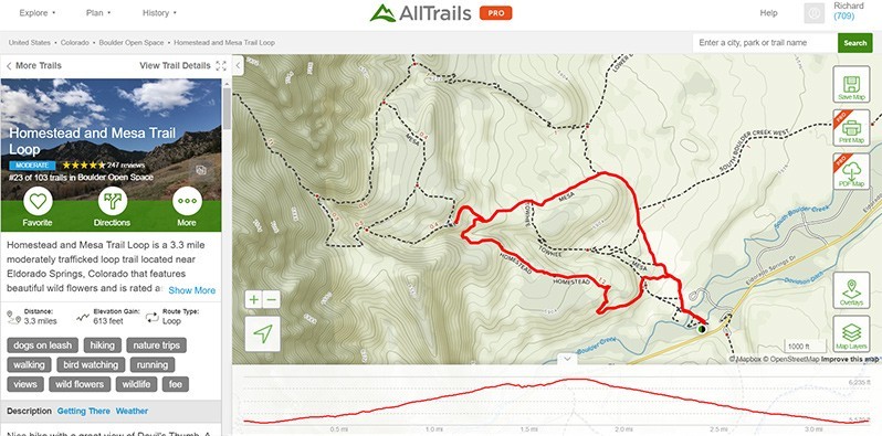 AllTrails Colorado - Homestead and Mesa Trail Map