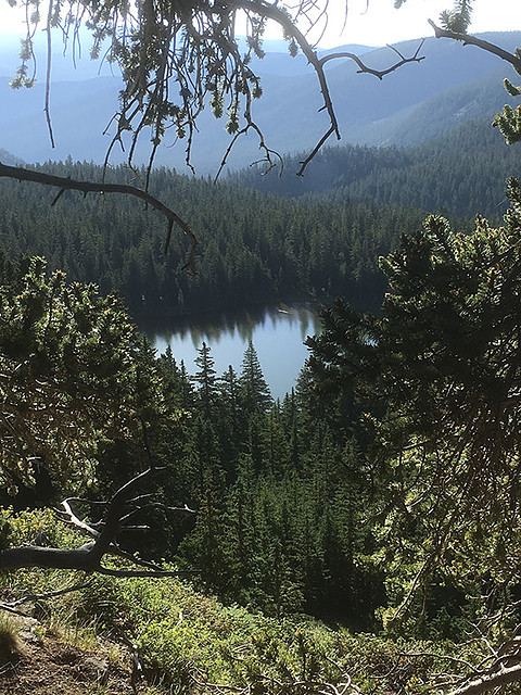 Looking down at the Latir Lakes