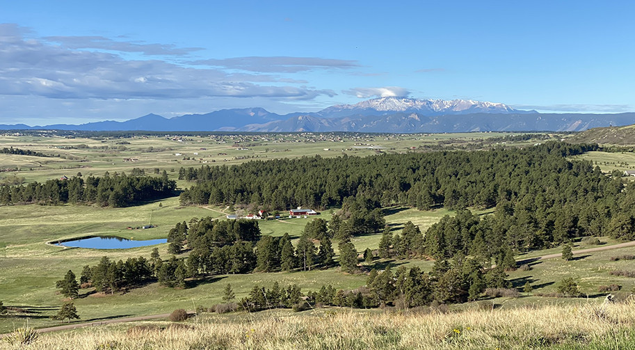 Ranch with Pikes Peak in the distance