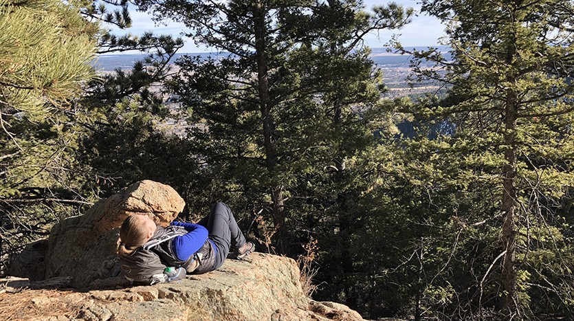 Resting on Chautauqua Mountain